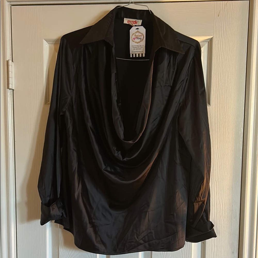 Magic Black Cowl Neck Women's Top
